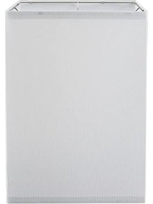 Orevio 38702 Çağdaş Tasarım K/d Kare Örümcek Abajur, (25,4 cm + 25,4 Cm) Üst x (25,4 cm + 25,4 Cm) Alt x 35,4 cm Yükseklik, Beyaz Keten