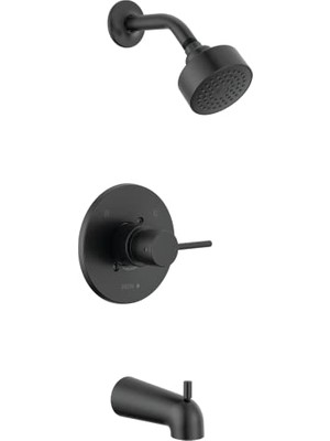 Orevio Faucet Modern 14 Serisi Mat Siyah Duş Bataryası, Mat Siyah T14459-BL-PP (Valf Dahil Değildir), Küvet ve Duş Döşeme Seti, Tek Sprey Dokunma Temiz Siyah Duş Başlığı