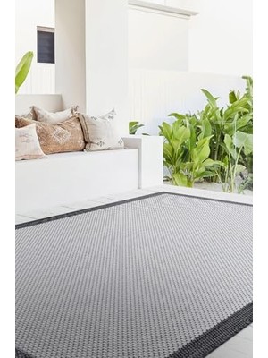 Orevio Ekru Siyah Sisal Halı 23745A 80 x 150