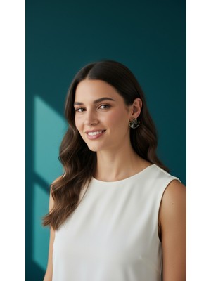 Fundéa Jewelry Kadın Gold Çelik Siyah Kristal Taşlı Geometrik Trend Takı Küpe Aksesuar Modelleri Paslanmaz Çelik Nikel Içermez Alerji Yapmaz