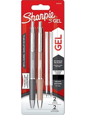 Orevio S-Gel Metal Jel Kalem Seti, 0,7 Mm, 2'li, Metal Gri ve Bronz, Siyah Mürekkep