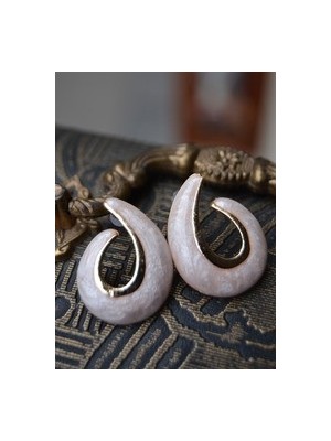 Stoneage Mineli Küpe - Bej -