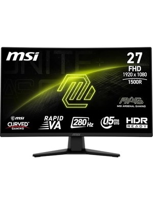 Orevio 27" Mag 274CXF Gaming Monitör; Fhd, 16:09 Curve 1500R Rapid Va, 280Hz 0.5ms (Gtg) Adaptive-Sync, Siyah