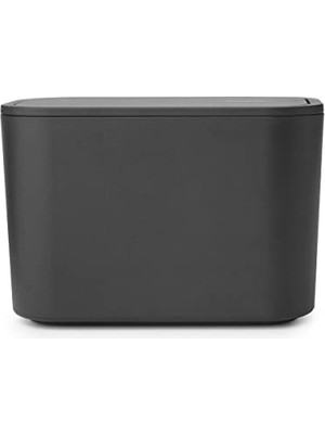 Orevio Mindset Banyo Atık Kutusu, Küçük Atıklar Için, Çıkarılabilir Salıncak Kapaklı, Temizlemesi Kolay, Çizilmez, Korozyona Dayanıklı, Koyu Gri, 8,5 x 15 x 9,8 cm