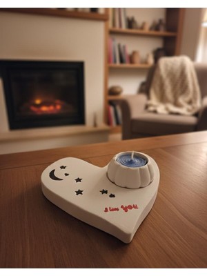 Ferdali Kalp Tasarımlı Dekoratif Mumluk ve Tealight Mum Seti