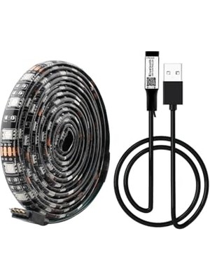 Orevio 5 Metrelik Bluetooth Rgb USB Tv Arkası LED Şerit, 16 Renk Ambiyans Işığı