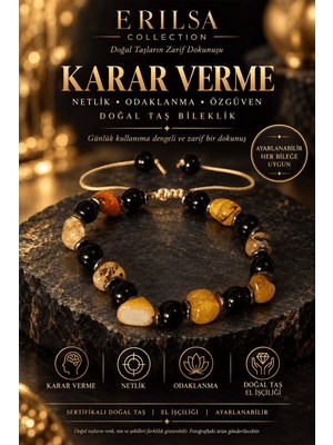 Erilsa Sertifikalı Karar Verme Netlik Odaklanma Özgüven Motivasyon Doğal Taş Bileklik - Sarı Akik