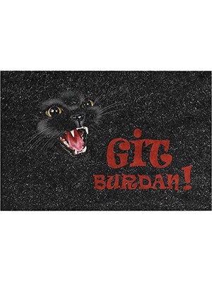 Orevio Dekoratif Kapı Önü Paspası, Dış Mekan, Ev Içi, Banyo, Mutfak, Yatak Odası ve Giriş Için, Git Buradan Siyah, 45X70