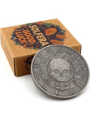 Orevio Solfera Memento Mori Carpe Diem Rönesans Stoa Metal Coin; Antrasit, CP100