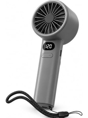 Orevio Vantilatör, 16CMX6 cm Mini Küçük El Fanı Taşınabilir Şarjlı Dijital Göstergeli Ayarlanabilir 120 Hız Kademeli Taşınabilir Soğutucu Fan Usb-C Şarjlı Masaüstü Seyahat Ofis Kamp Için Fzm-01