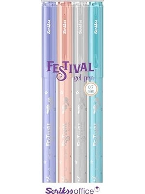Orevio Festival Jel Kalem 0.7 mm Pastel Renkler 4'lü Blıster