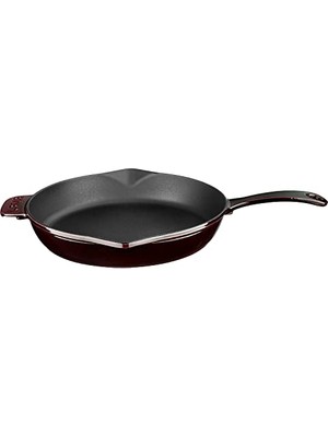 Orevio Metal Premium Serisi; Döküm Kızartma Tavası, Yuvarlak, 28 Cm, Majolik Mor