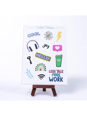 Prime Renkli Şekilli Tablet Sticker Seti, Work, A5 2 Sayfa