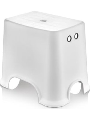 Orevio Geseus Banyo Taburesi Çok Amaçlı Tabure Kaymaz Ayakalı MAX-140 kg Taşıma KAPASITESI-BEYAZ-5171-04