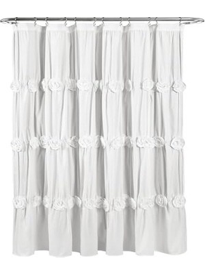 Lush Darla Duschvorhang, 72 x 72-Zoll, Weiß