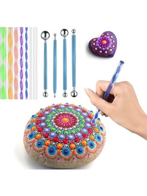 Orevio Fabric Dot Kalemleri, Dot Çubukları 12 Parça, Tüm Boyutlar