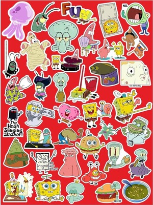 Prime Sünger Bob Kare Şort Seri 1 Telefon Laptop Notebook Tablet Defter Matara Stiker Etiket