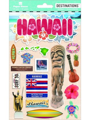 Prime Productions Seyahat Hawaii 2d Çıkartmaları, 3'lü Paket
