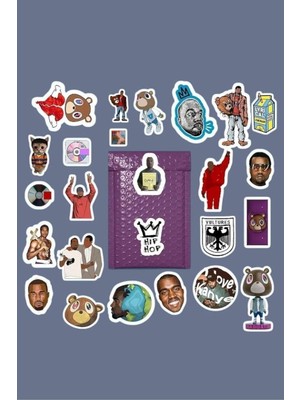 Prime Kanye West Rap Paketi/bullet Journal Defter Çıkartma Ajanda Laptop Etiket, 8764587987487