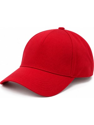 Bds Tekstil Kırmızı Düz Şapka – Ayarlanabilir Unisex Baseball Şapka