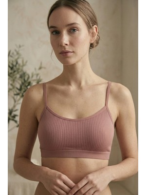 Underwear Bodyway 3'lü Paket Pamuklu Fitilli Çıkarılabilir Pedli Ince Ip Askılı Bralet Büstiyer Sütyen