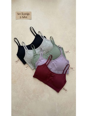 Underwear Bodyway 5'li Avantaj Paketi Fitilli Çıkarılabilir Pedli Ip Askılı Bralet Büstiyer Sütyen Seti