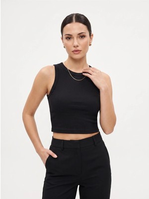 Underwear Bodyway 3'lü Paket Kadın Pamuklu Ribana Kısa Crop Atlet Yarım Büstiyer