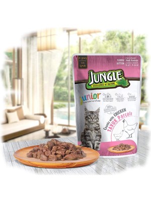 Jungle Pouch Yavru Kedi Tavuklu Jelli Yaş Mama 100 gr