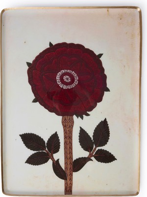 Yargıcı Çiçek Desenli Alüminyum Dikdörtgen Tepsi(58x40x1 Cm)