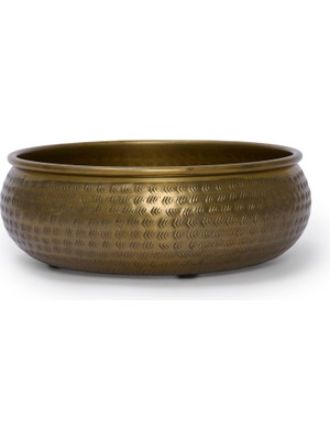 Yargıcı Yuvarlak Metal Dekoratif Kase(30x10 Cm)