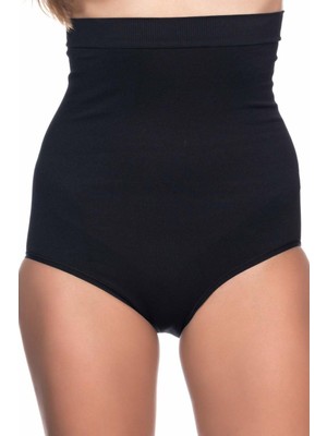 Pileli Store Siyah Yüksek Bel Slıp Korse
