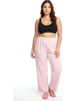 Moda Kadın Pudra Pembe Büyük Beden Cepli Pijama Altı Beruflic
