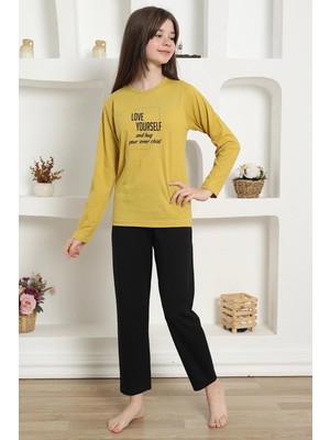 Beruflic Kız Çocuk Penye Pijama Takım Sarı Under Moda