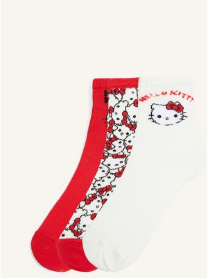 DeFacto Hello Kitty Karakter Desenli 3'lü Pamuklu Uzun Çorap Kız Çocuk I5345A8NS