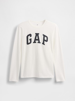 Gap Erkek Çocuk Beyaz Logo T-Shirt