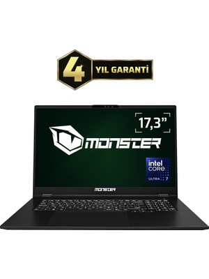Monster Huma H7 V1.2.3 Core Ultra 7 155H 16 GB Ram 500 GB SSD Intel Arc Graphics Windows 11 Home 17,3 Fhd Taşınabilir Bilgisayar