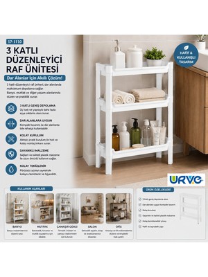 Eco Lounge Rafty 3 Katlı Sepet Organizer Düzenleyici Raf Ünitesi 465X145X500MM BX40