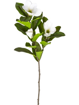 Herdekora Yapay Çiçekli Manolya Dalı Beyaz 100 Cm.
