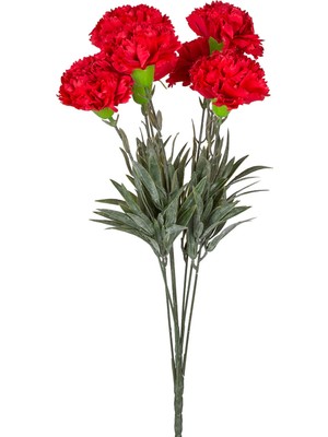 Herdekora Yapay Karanfil Demeti Islak Dokulu Kırmızı 42 Cm.