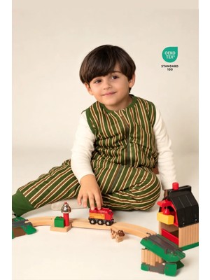 Pine Baby Home Pine Green 1.0 Tog Bebek Uyku Tulumu Oeko-Tex Sertifikalı %100 Pamuk
