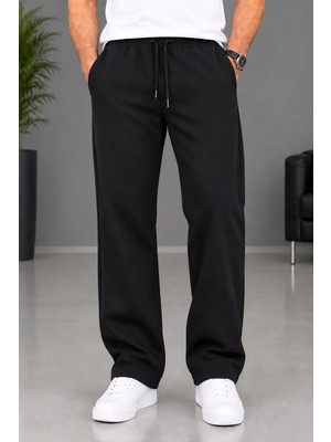 A02teks Sportwear Company  Blackjackgiyim Erkek Siyah Slim Fit Jogger Eşofman Altı