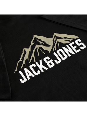 Jack & Jones Erkek Gögüs Baskili Regular Fit Bisiklet Yaka - Roche