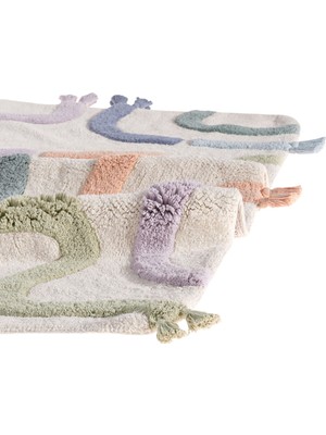 İrya Journey Kare %100 Pamuk Banyo Paspası 90X90 cm Multicolor