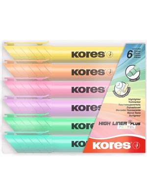 Kores Plus Pastel Fosforlu Kalem 6 Renk 36060