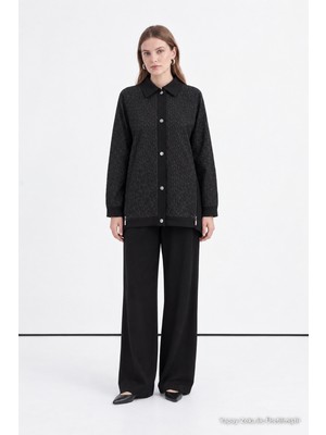 Zühre Çıtçıt Kapamalı Fermuar Detaylı Desenli Kahve Takım 2009