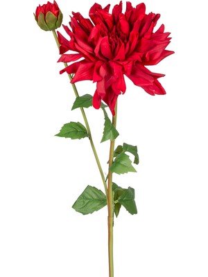 Herdekora Yapay Yıldız Çiçeği Dahlia Islak Dokulu Koyu Kırmızı 18X60 Cm.