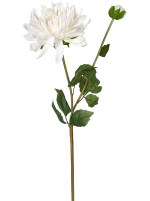 Herdekora Yapay Yıldız Çiçeği Dahlia Islak Dokulu Beyaz 18X60 Cm.