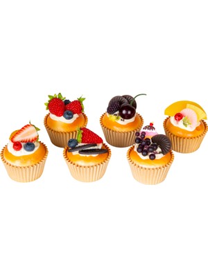 Herdekora Yapay Meyveli Cupcake 6'lı Set Magnetli