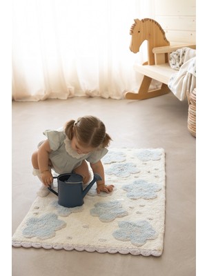 İrya Olivia Tekli %100 Pamuk Banyo Paspası 60X100 cm Early Blue/lilac