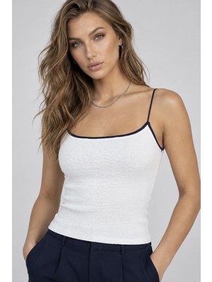 Neden Tekstil Kontrast Şeritli Triko Atlet Body